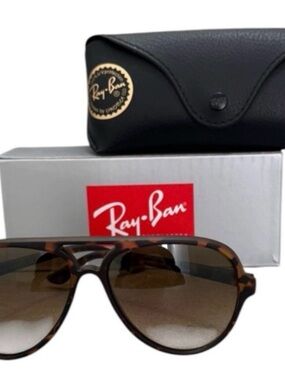 Authentic Ray-Ban Cats 5000 Aviators in Havana w/ Brown Gradient Lenses
